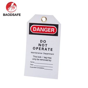 White Professional Durable Pvc Safety Tags